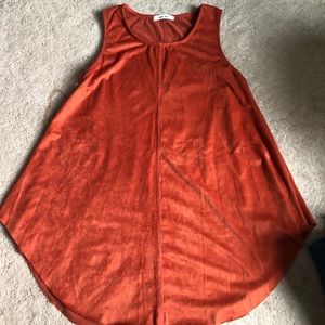 Orange suede tank top